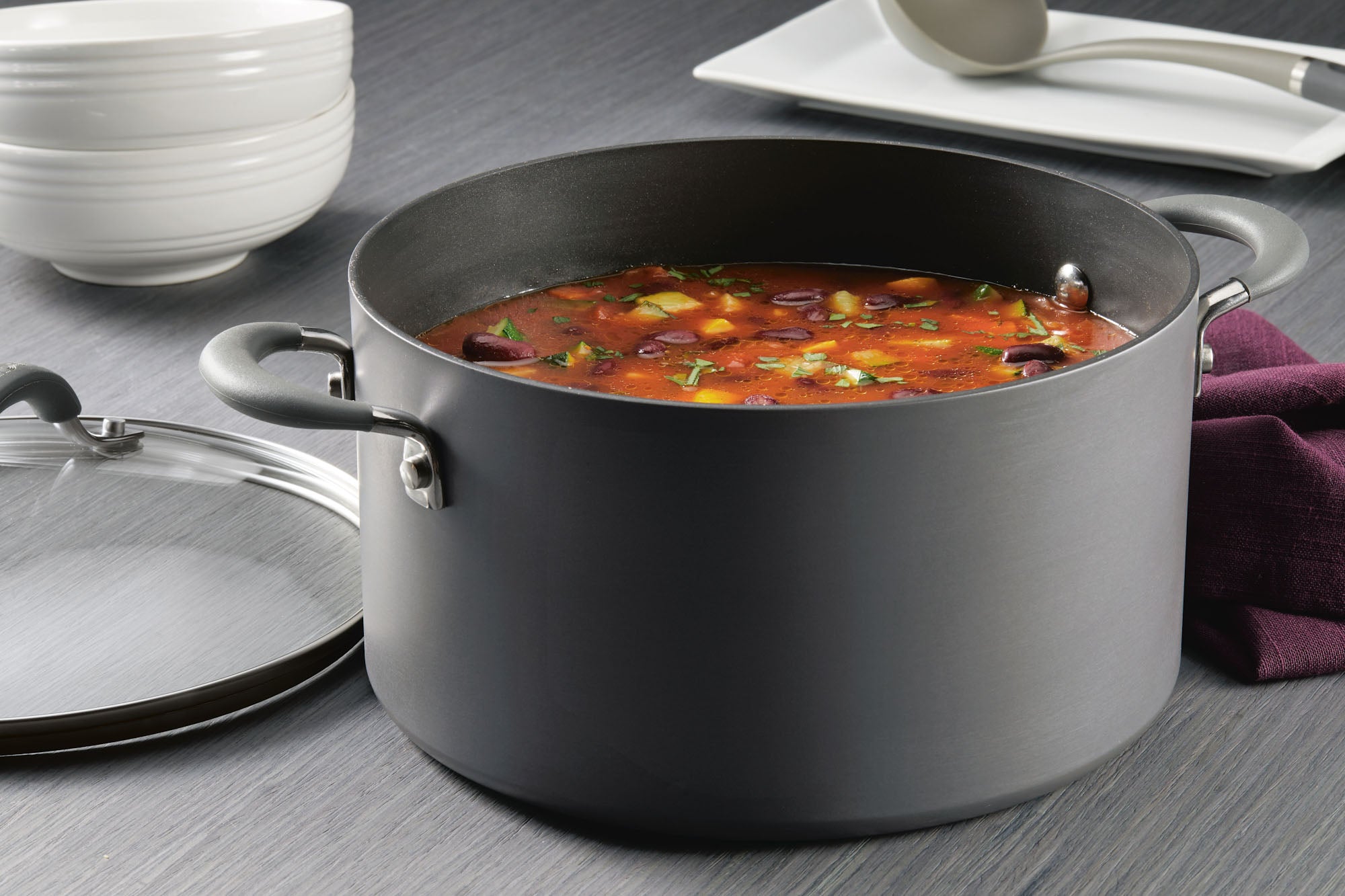 Stockpot with soup