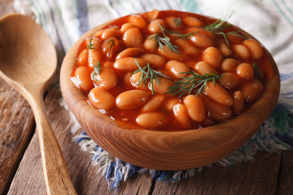 Baked beans in a bowl