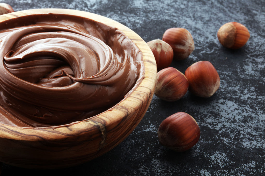 Nutella swirled in a bowl