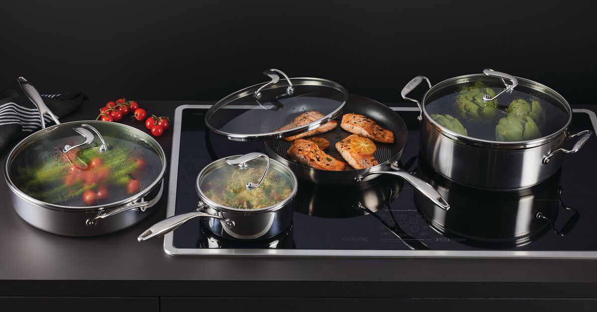 Circulon SteelShield pans in a modern kitchen