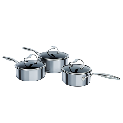 Circulon SteelShield Stainless Steel Saucepan/Sauté Pan with Lid, 3 Quart,  Silver 