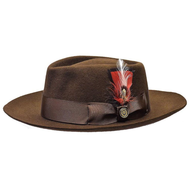 Phoenix Wide Brim Wool Fedora by Bruno Capelo