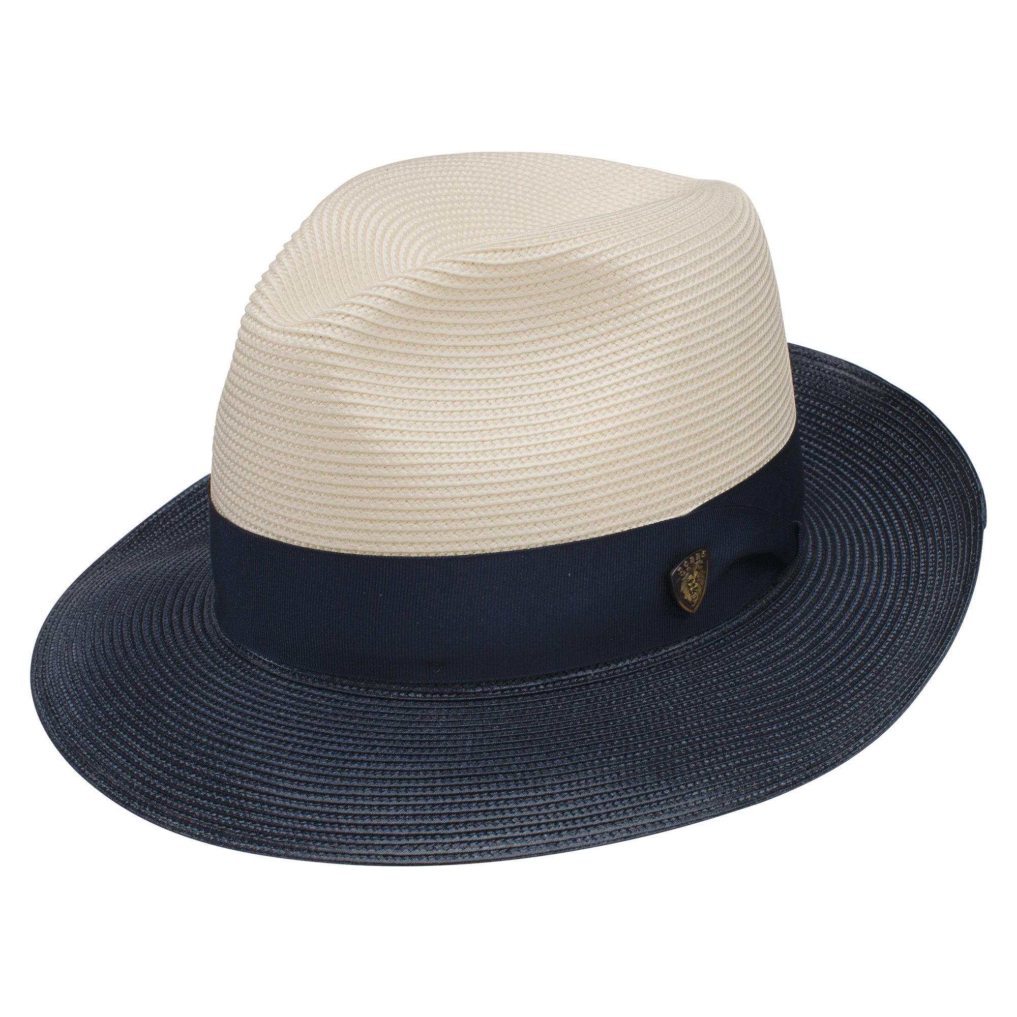 Toledo Two-Tone Straw Fedora by Dobbs