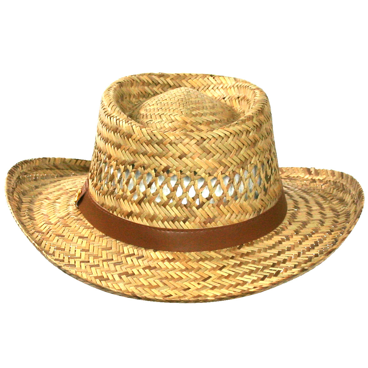 Lindu Straw Vented Gambler Hat by Broner