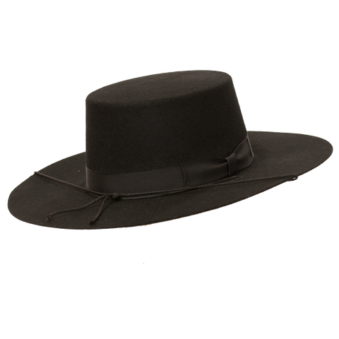 Undertaker Wide Brim Open Crown Hat by Levine Hats Black / M