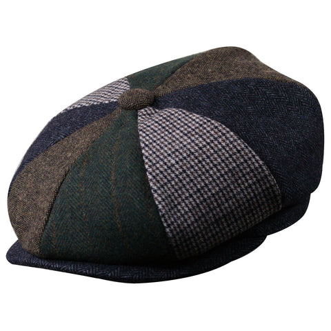 Men Ivy Gatsby Newsboy Cap - Classic Wool Blend Tweed Flat Cap Cabbie Hat Men