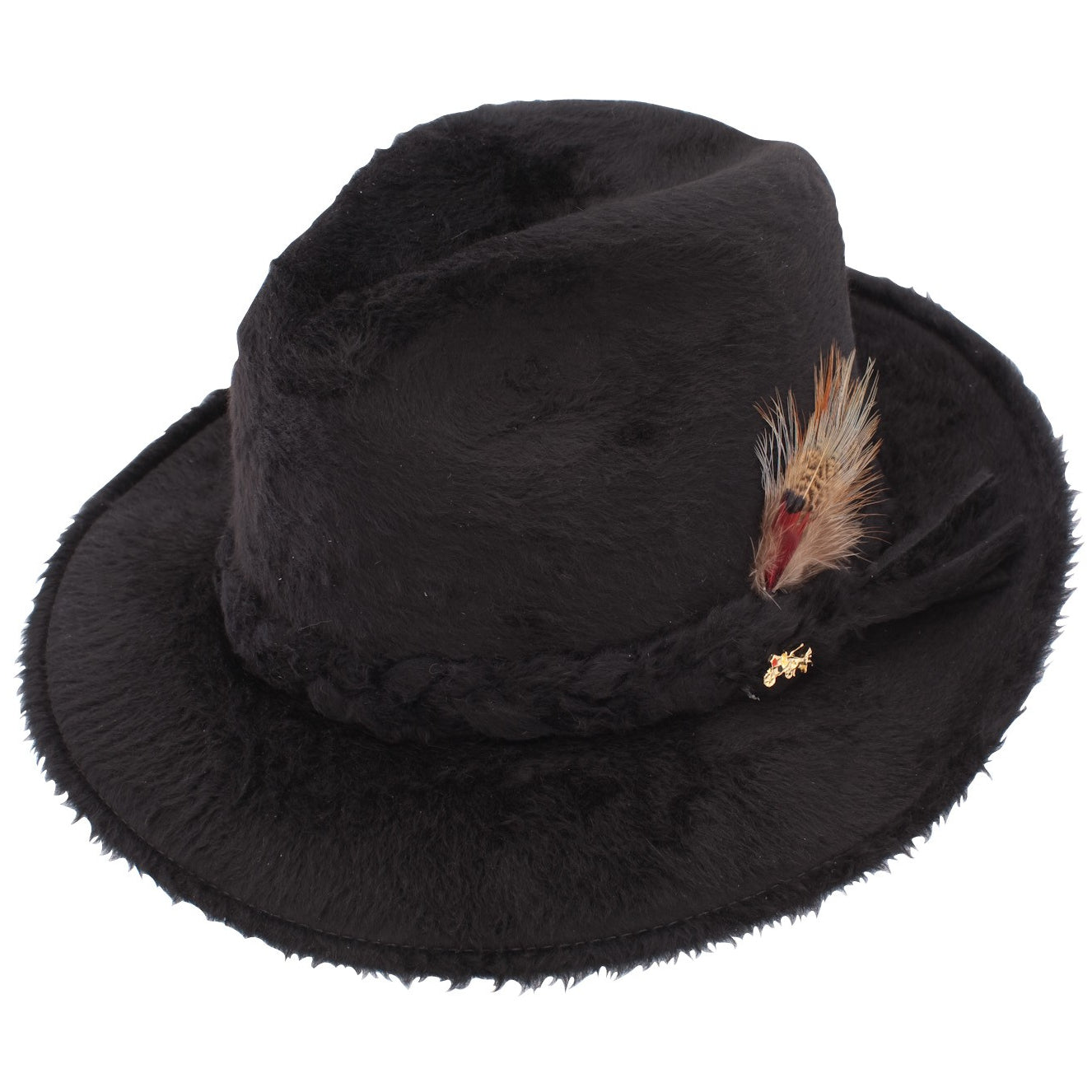 Perugia Long-hair Beaver Fedora With Braided Beaver Band by Dobbs Golden Coach