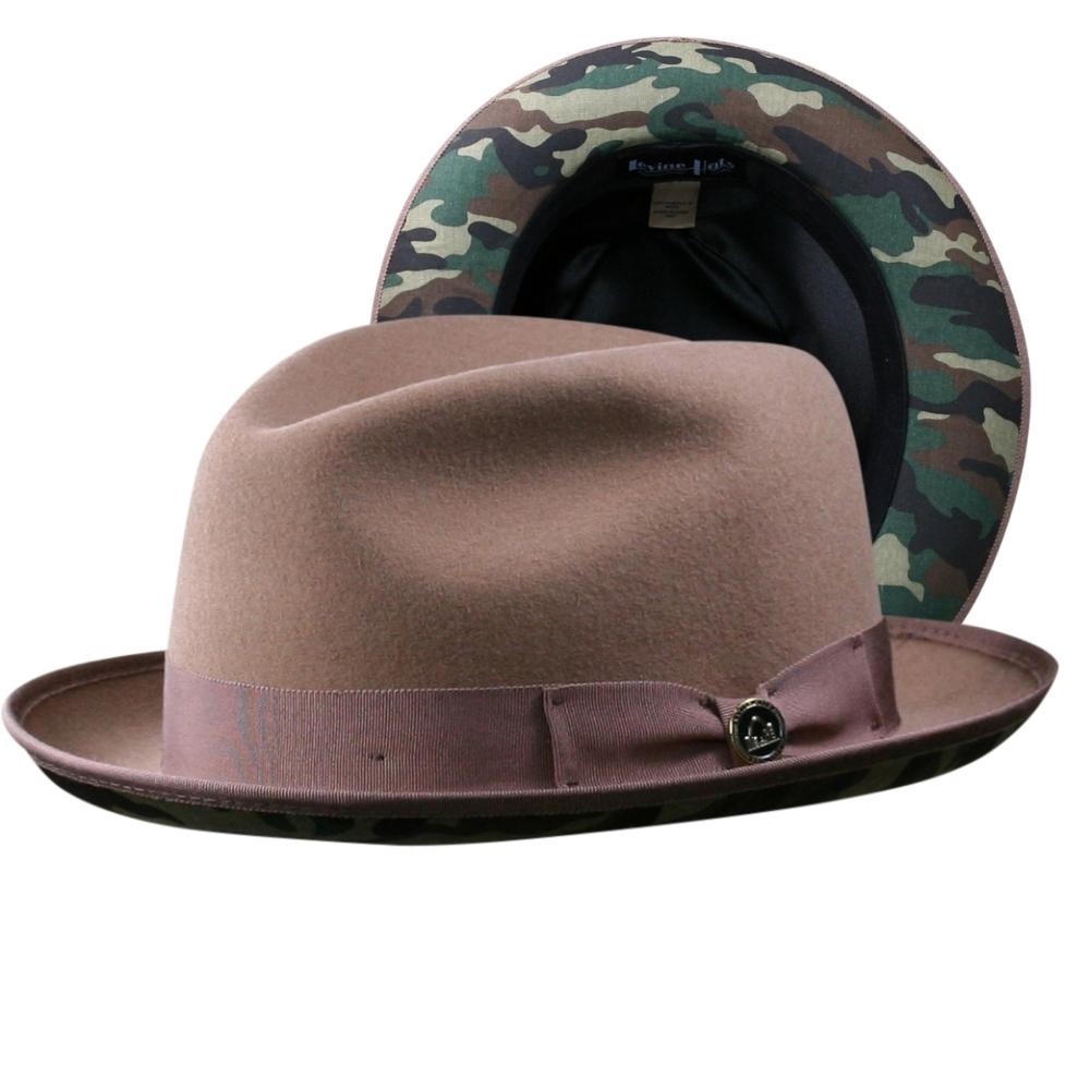 Lore Camo Bottom Classic Brim Wool Fedora by Levine Hat Co.