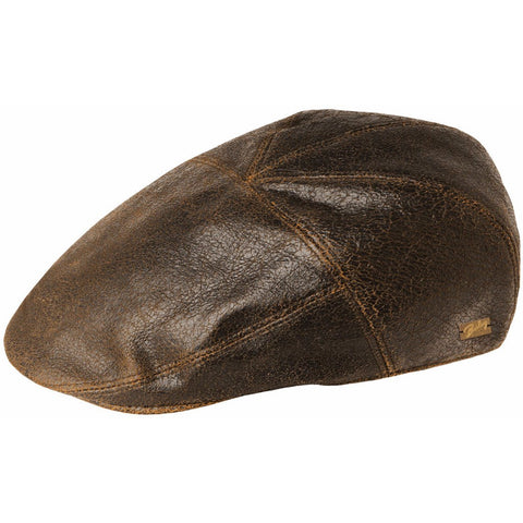 Bookie  Mens Leather Flat Cap – American Hat Makers