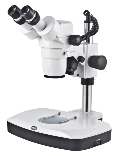 Motic Smz 168 Bl Zoom Microscope On Halogen Stand Microscope Central