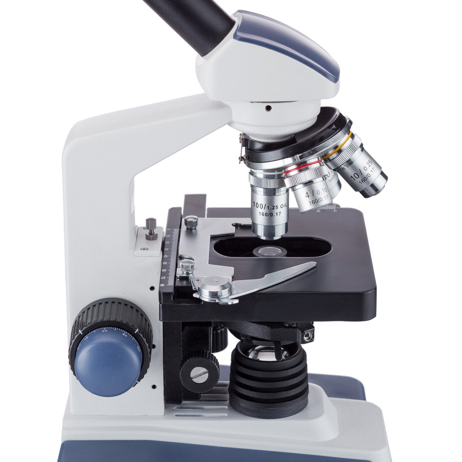 AmScope 40X-2500X LED Monocular Compound Microscope with 3D Stage ...