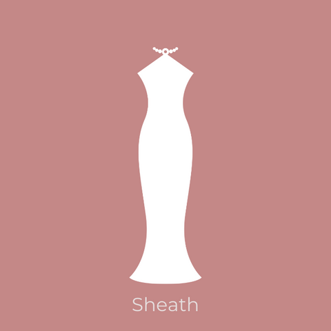 sheath bridal gown, column bridal gown