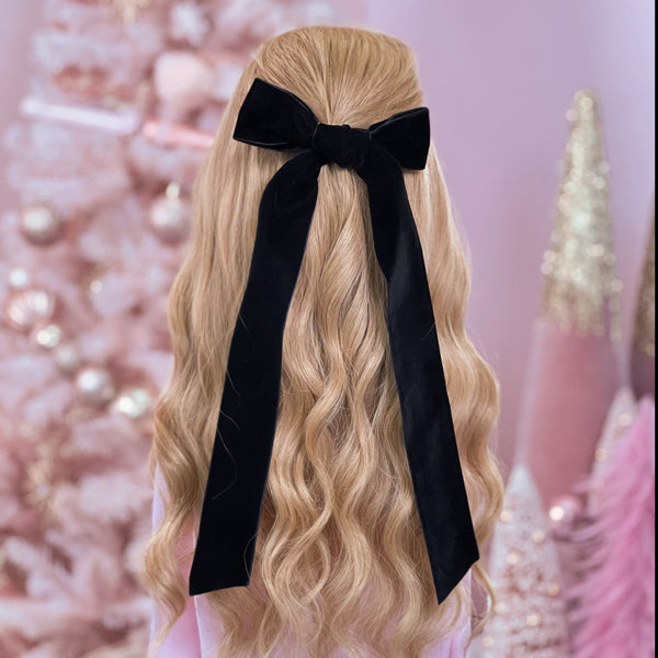 Large Velvet Bow - Rose Pink – The Beachwaver Co.