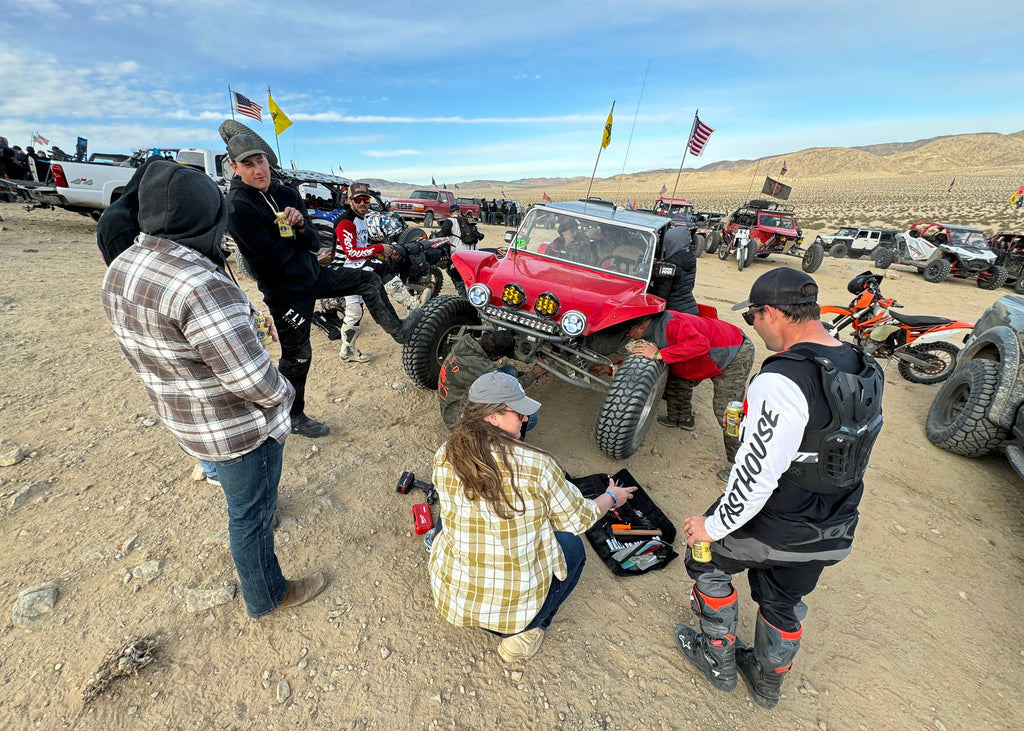 Hanging out Near the Race Course Working on Jerid's Family Dune Buggy