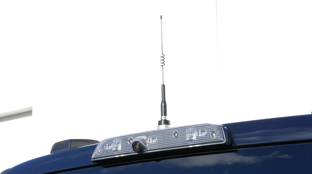 Radio Antenna Mounted to Bullet Proof Diesel's Raptor 3rd Brake Light Antenna Mount