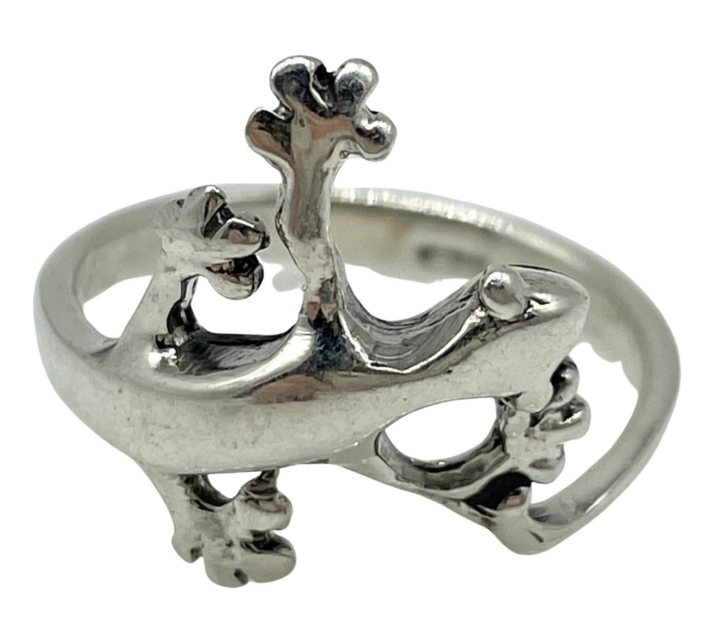 sterling silver gecko ring