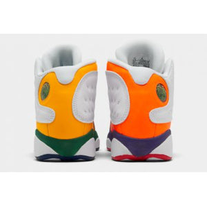 jordan 13 white black court purple total orange