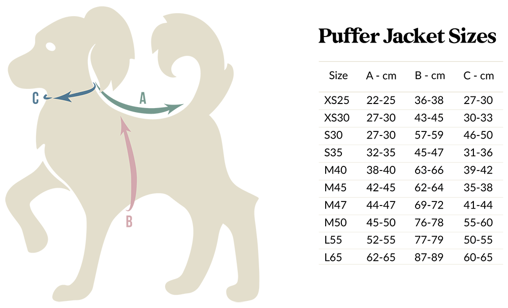 Puffer Jacket Size Guide