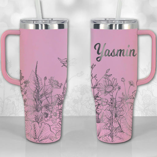  Leopard Tumbler With Handle 40 Oz,Simple Modern Coffee Mug  Non-Spill,The Office Tumbler With Lid And Straw, Insulated Tumblers  Travel,Personalized Tumbler For Women & Men 3d Bright Pink : Home & Kitchen