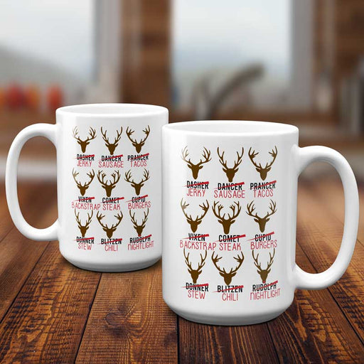 Cute Christmas Mug With Deers, Minimalist Christmas Mug, Christmas