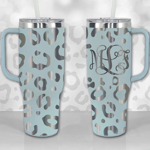 40 oz Tumbler with Handle - Wild Roses and Flowers Line Art Pattern —  Wichita Gift Company