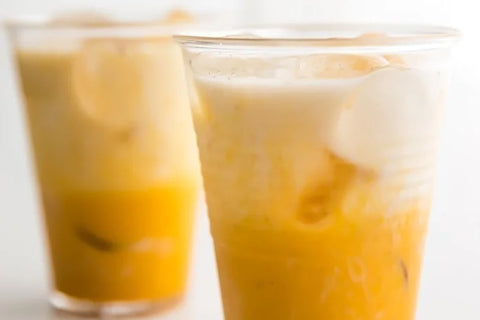 iced golden latte and photo by 40 aprons