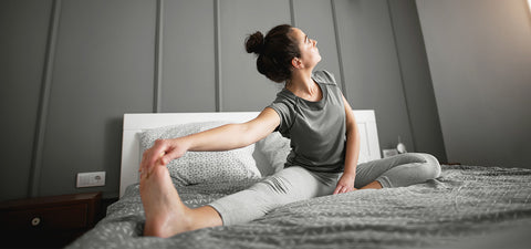 Woman gently stretching