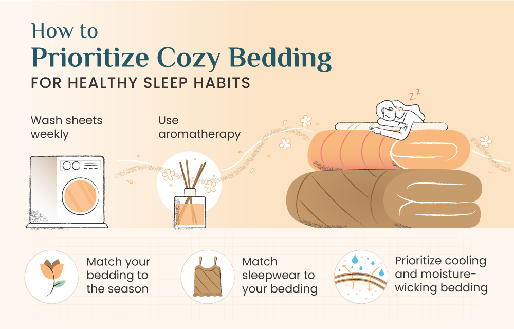 sleep hygiene bedding habits illustrated