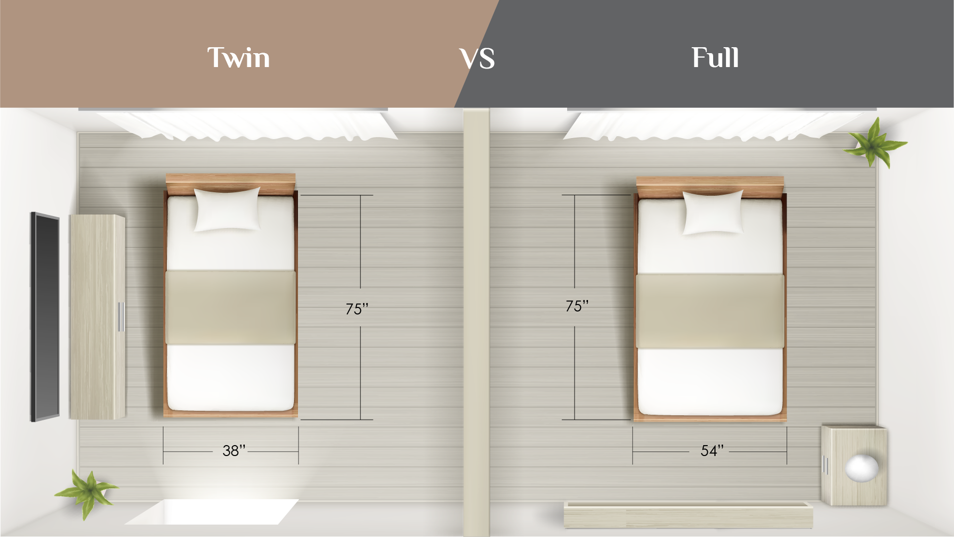 twin vs full mattress comparison PureCare