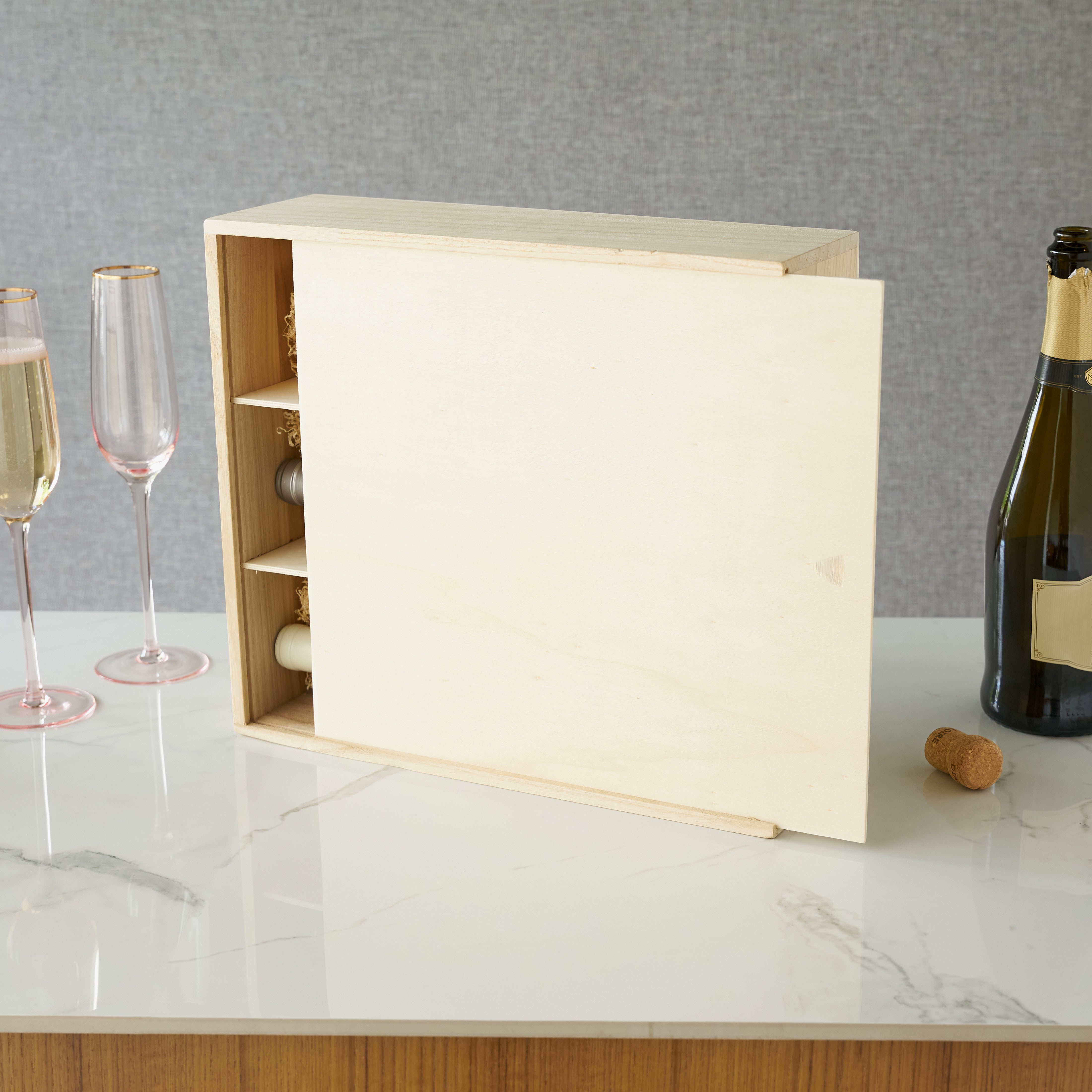 3-Bottle Wood Wine Box - Twine Living product image