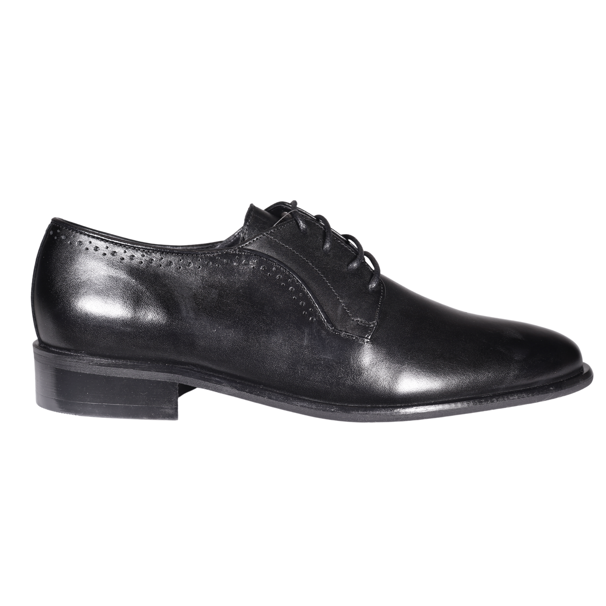 Genuine Leather John Drake Lace-Up Derby in Black – Omar's Tailors ...