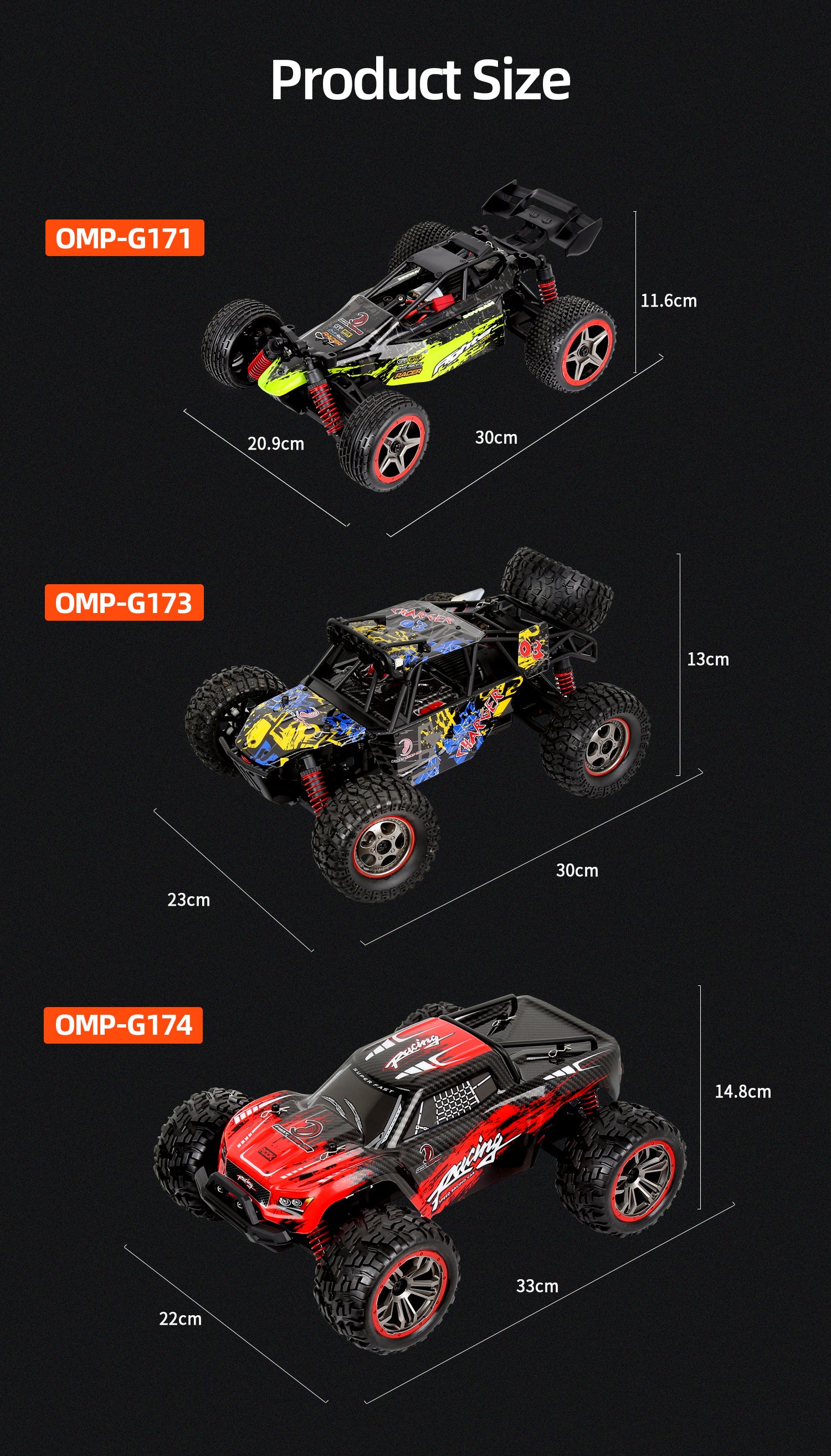 OMPHOBBY G171 G173 G174 Dune Buggy Monster Truck Desert Buggy