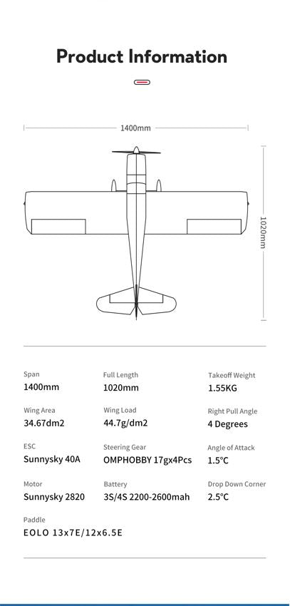 OMPHobby Decathlon 55 inch Airplane