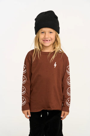 Chaser Coffee Long Sleeve Tee - Lightning Skeleton - Two Kids and A Dog