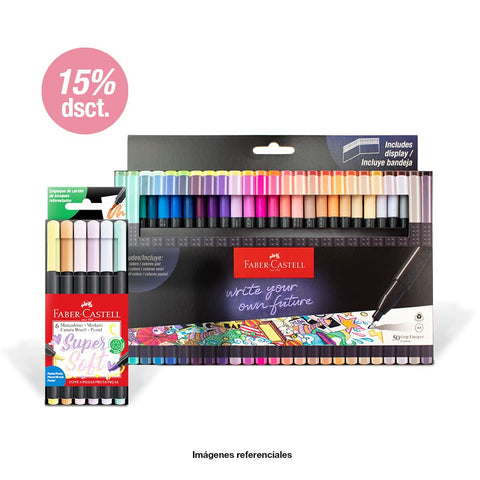 Plumones Super soft Faber Castell punta pincel - 20 unidades