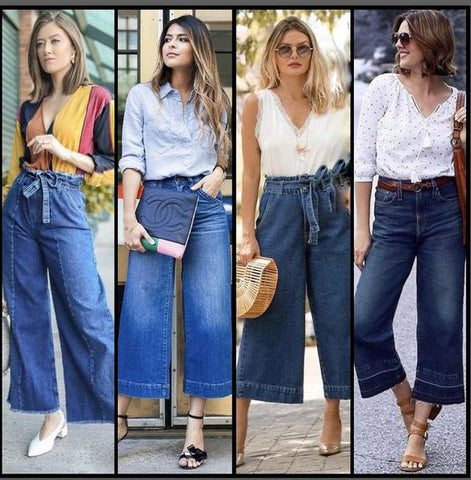 Pantalones palazzo en jeans: el must-have de esta temporada.