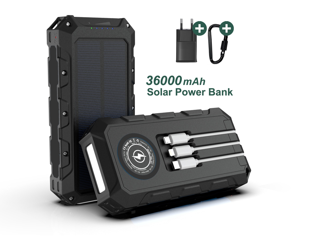 Betasten niet koud Powerbank Zonneenergie met 36.000 mah Accu - Geschikt voor iPhone en S –  Good Experience