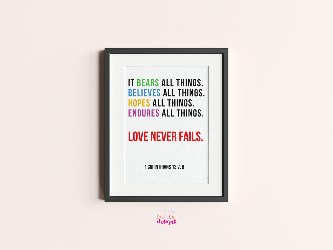 Love Never Fails Wall Print | 8
