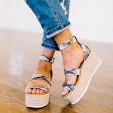 Ellewalk  Espadrille Open Toe Ankle Strap Platform Sandals