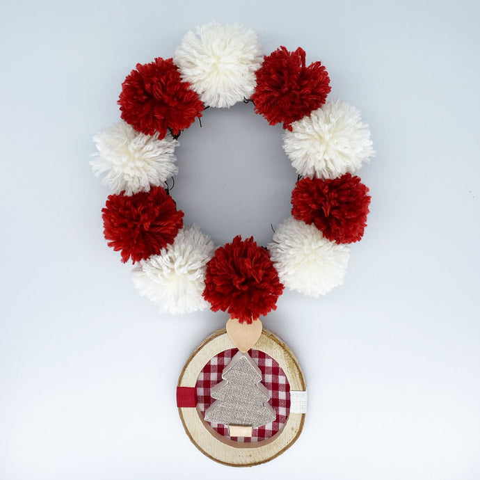 リース 毛糸のボンボンリース Bonbon Wreath With Yarn 代官山 クリスマスカンパニー