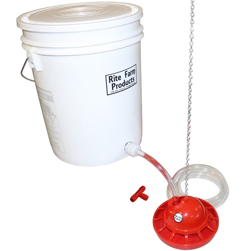 1.25 Gallon 5 Quart Automatic Poultry Waterer With Cover & Hose Chicke