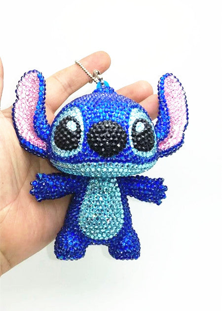 Stitch Diamond Painting Key Ring, Stitch Rhinestone Pasted Diamond Painting  Keychain Embroidery Art Craft,diy Animal Painting Animals Diamond Sticker