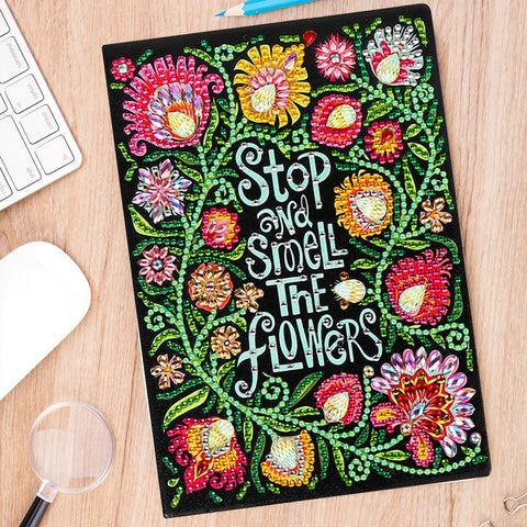 DIY Flower Special Shaped Diamond Painting 60 Pages A5 Notebook Stationery