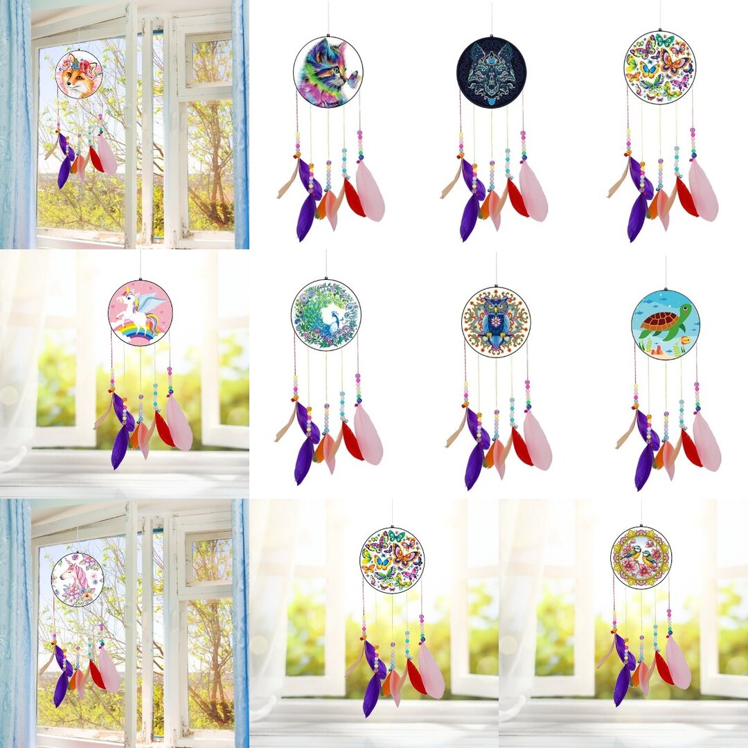 Enchanted Melody: Stained Glass Crystal Wind Chimes AB Diamond