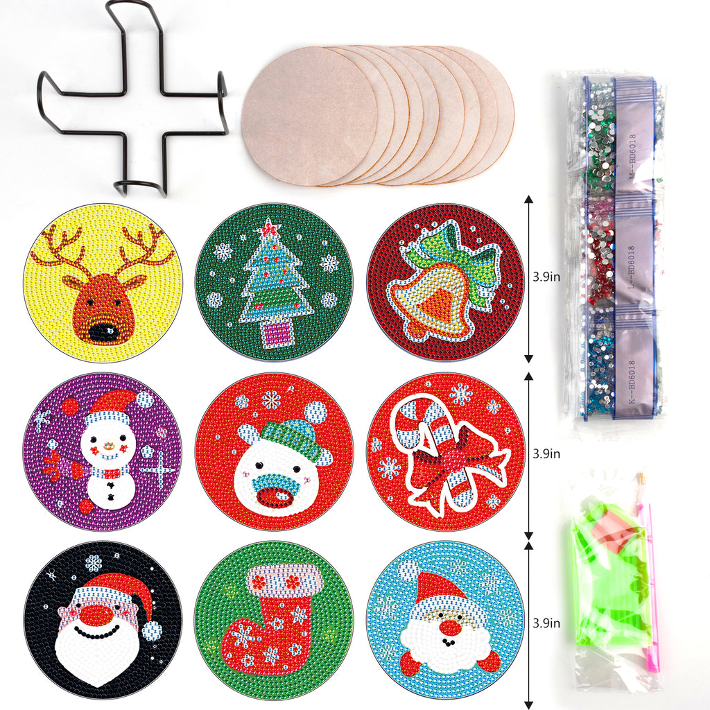 Wholesale DIY Christmas Theme Diamond Painting Coaster Kits