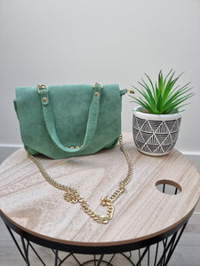 Crossbody bag with studs - green