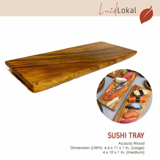 BeldiNest Olive Wood Sushi Tray Set | Sushi Serving Board