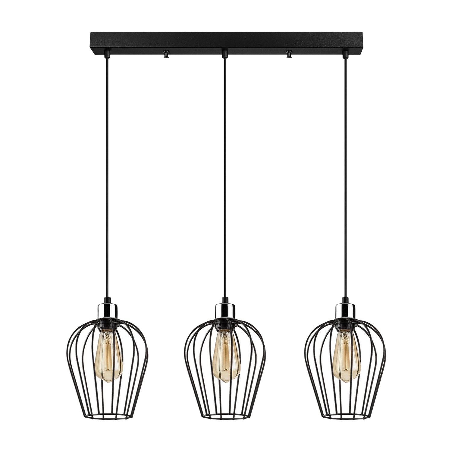 Lustră tip pendul TEL 6701, Negru, 3xE27/100W