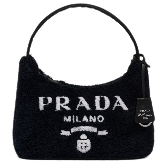 Prada Black Re-Edition 2005 Re-Nylon Multi Mini Chain Hobo Leather  ref.427004 - Joli Closet