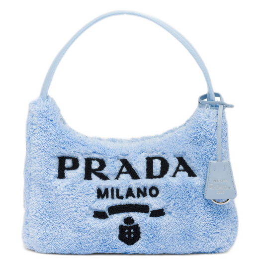 Re-edition 2005 handbag Prada Blue in Wicker - 34894540